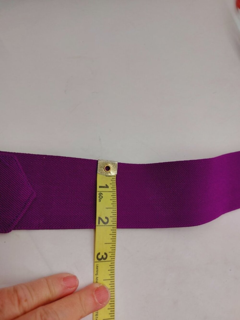Vintage Womens Purple Elastic Belt Pink Plastic Buckle - Picture 8 of 8